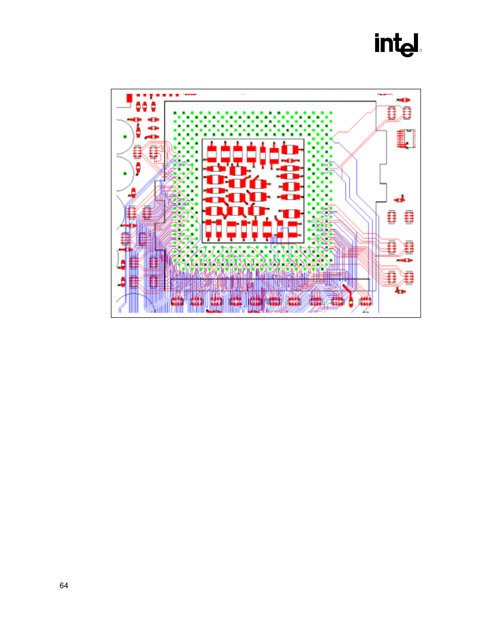 Vtt decoupling design, Vref decoupling design, Figure 30. capacitor placement on the motherboard | 2 vtt decoupling design, 3 vref decoupling design | Intel 815 User Manual | Page 64 / 213