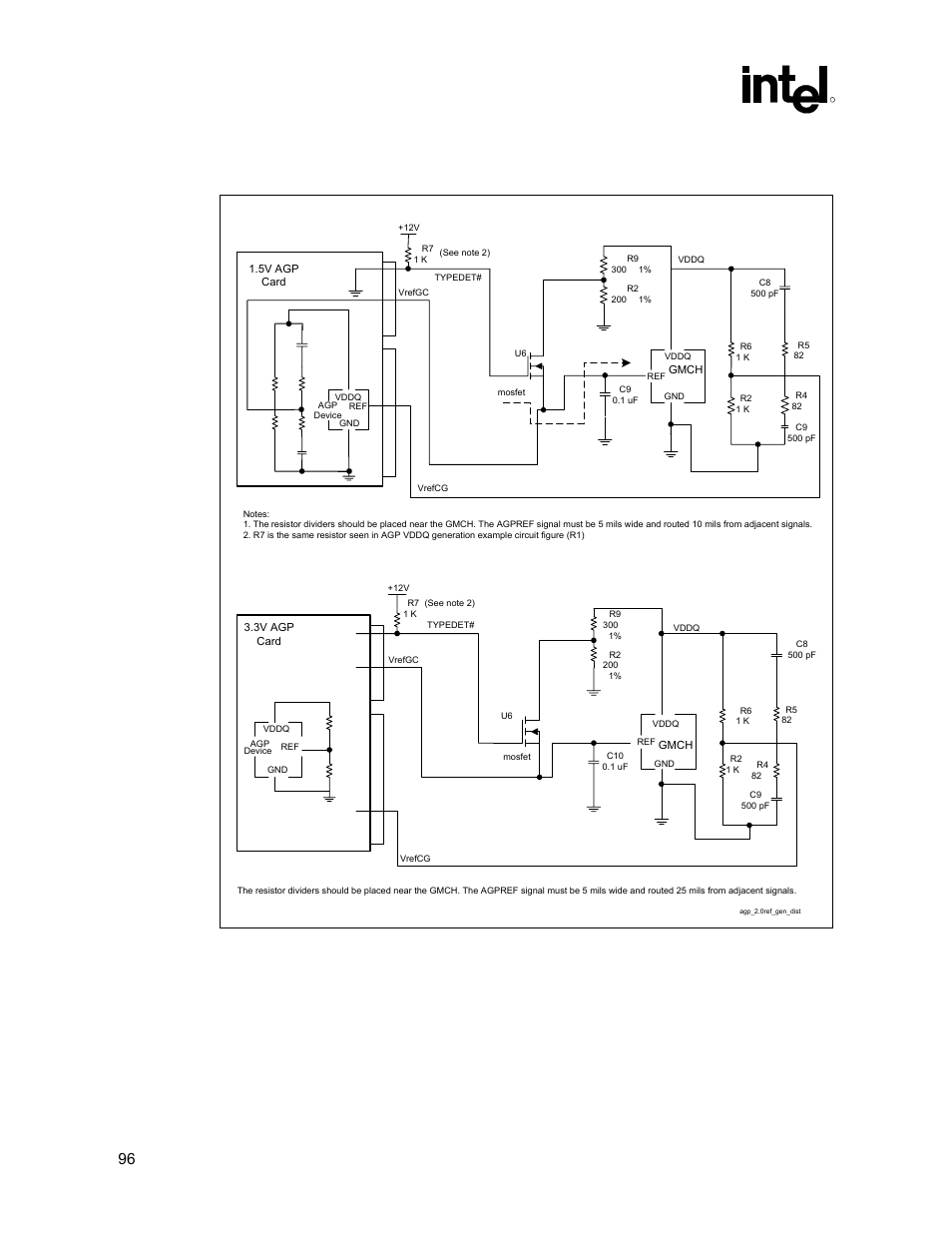 See figure 47). t, Ee figure 47), Figure 47 | Agp/display cache design guidelines, 96 intel | Intel 815 User Manual | Page 96 / 213