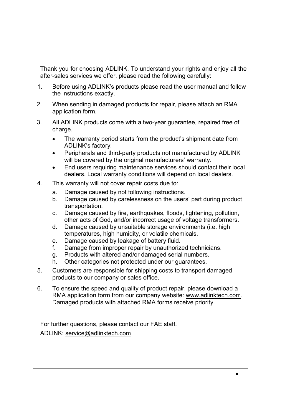 Warranty policy | Intel cPCI-7200 User Manual | Page 71 / 71