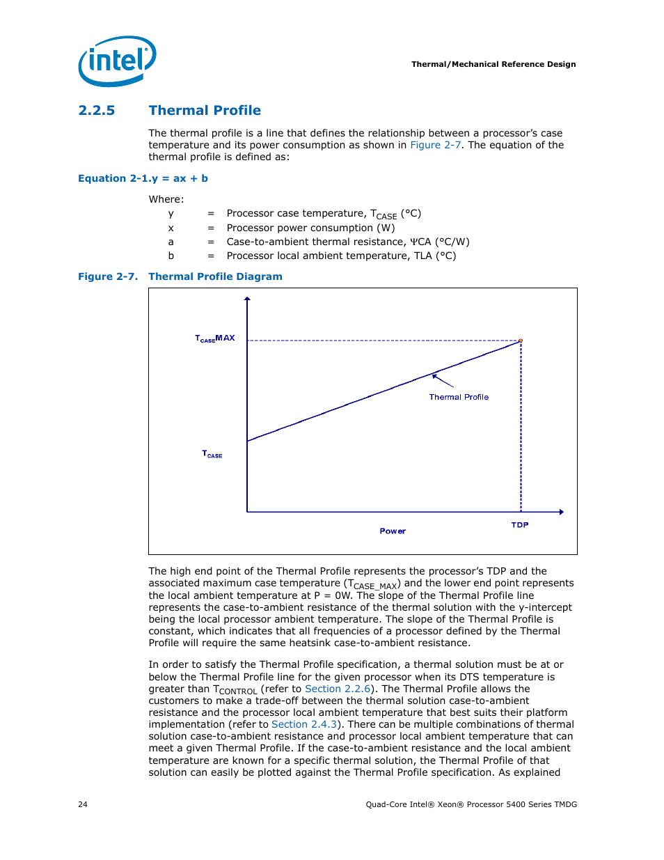 5 thermal profile, Thermal profile, Thermal profile diagram | Intel 5400 Series User Manual | Page 24 / 100