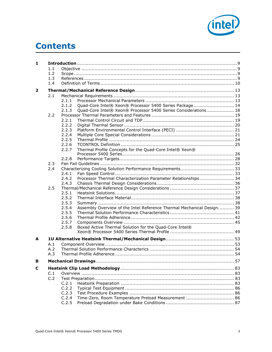 Intel 5400 Series User Manual | Page 3 / 100