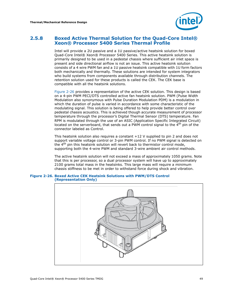 Xeon® processor 5400 series thermal profile, Representation only) | Intel 5400 Series User Manual | Page 49 / 100