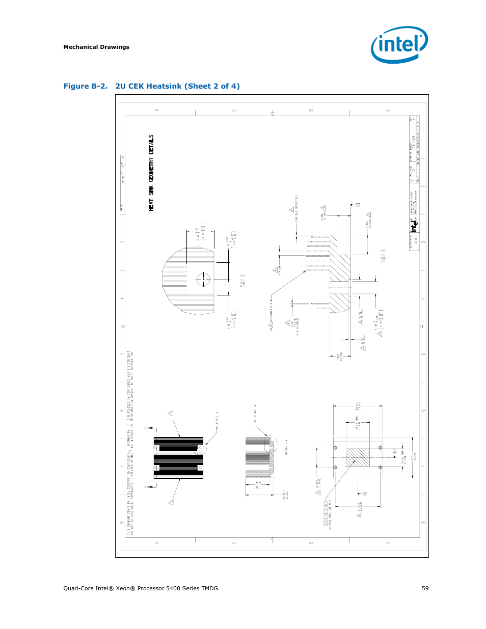 2u cek heatsink (sheet 2 of 4), Figure b-2 | Intel 5400 Series User Manual | Page 59 / 100