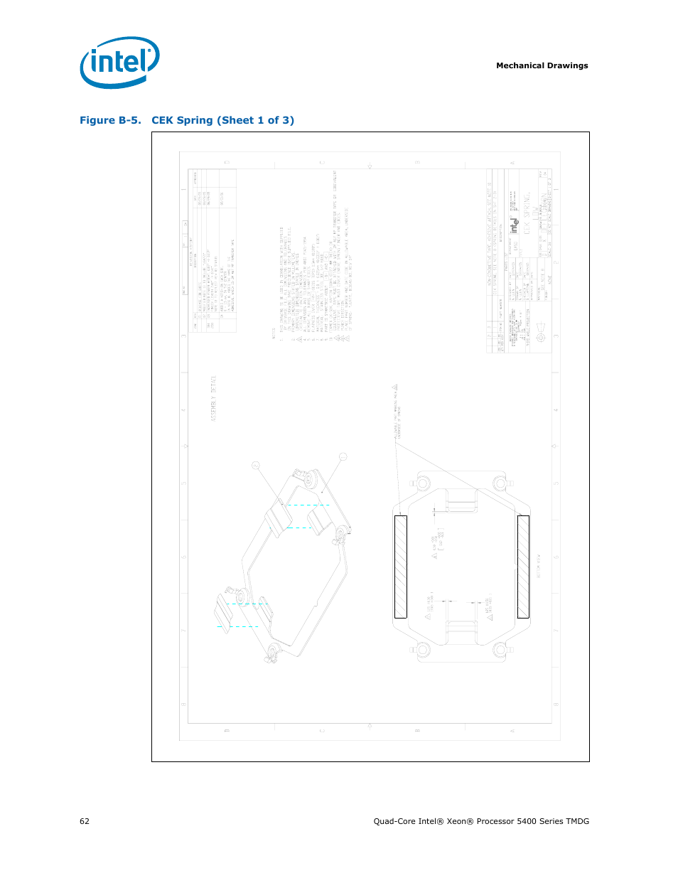 Cek spring (sheet 1 of 3), Figure b-5 | Intel 5400 Series User Manual | Page 62 / 100