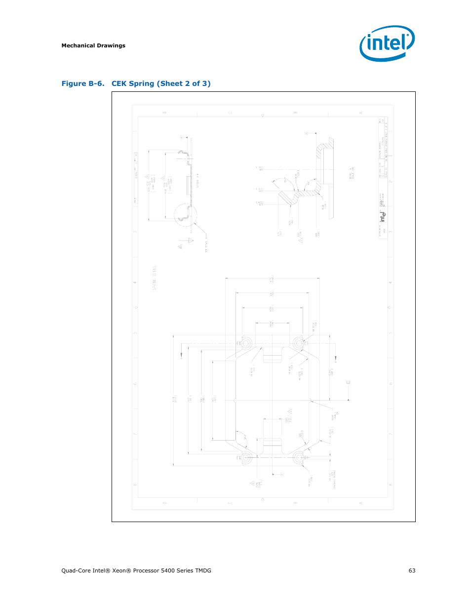Cek spring (sheet 2 of 3), Figure b-6 | Intel 5400 Series User Manual | Page 63 / 100