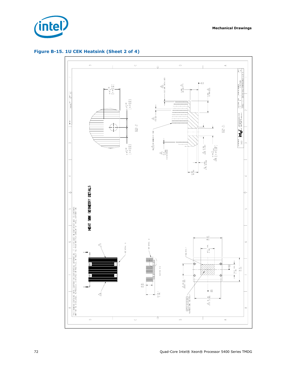 B-15 1u cek heatsink (sheet 2 of 4), 1u cek heatsink (sheet 2 of 4), Figure b-15 | Intel 5400 Series User Manual | Page 72 / 100