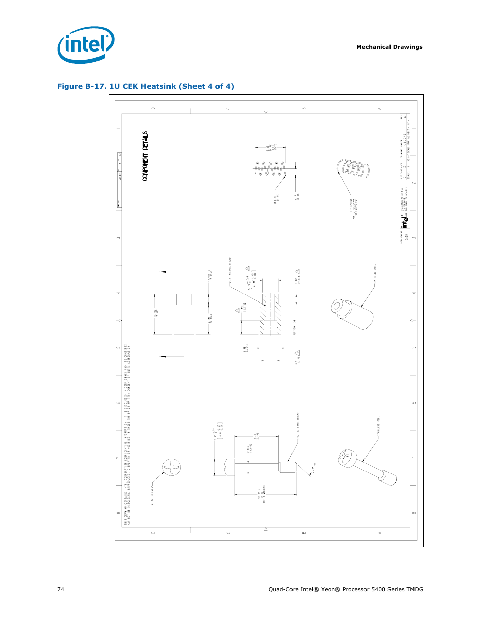 B-17 1u cek heatsink (sheet 4 of 4), 1u cek heatsink (sheet 4 of 4), Figure b-17 | Intel 5400 Series User Manual | Page 74 / 100