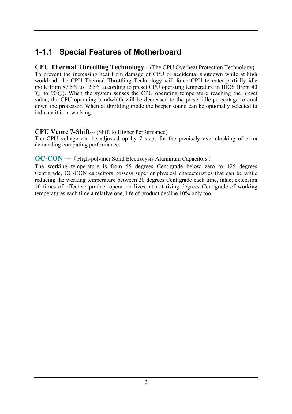 1.1 special features of motherboard | Intel G41 EXPRESS CHIPSET PMG41-D2 User Manual | Page 4 / 22