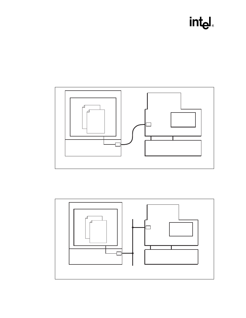 6 host communications examples, 1 serial-uart communication, Figure 2. serial-uart communication | 2 ethernet-network communication, Figure 3. ethernet-network communication, Host communications examples 2.6.1, Serial-uart communication, Ethernet-network communication | Intel IQ80219 User Manual | Page 24 / 120