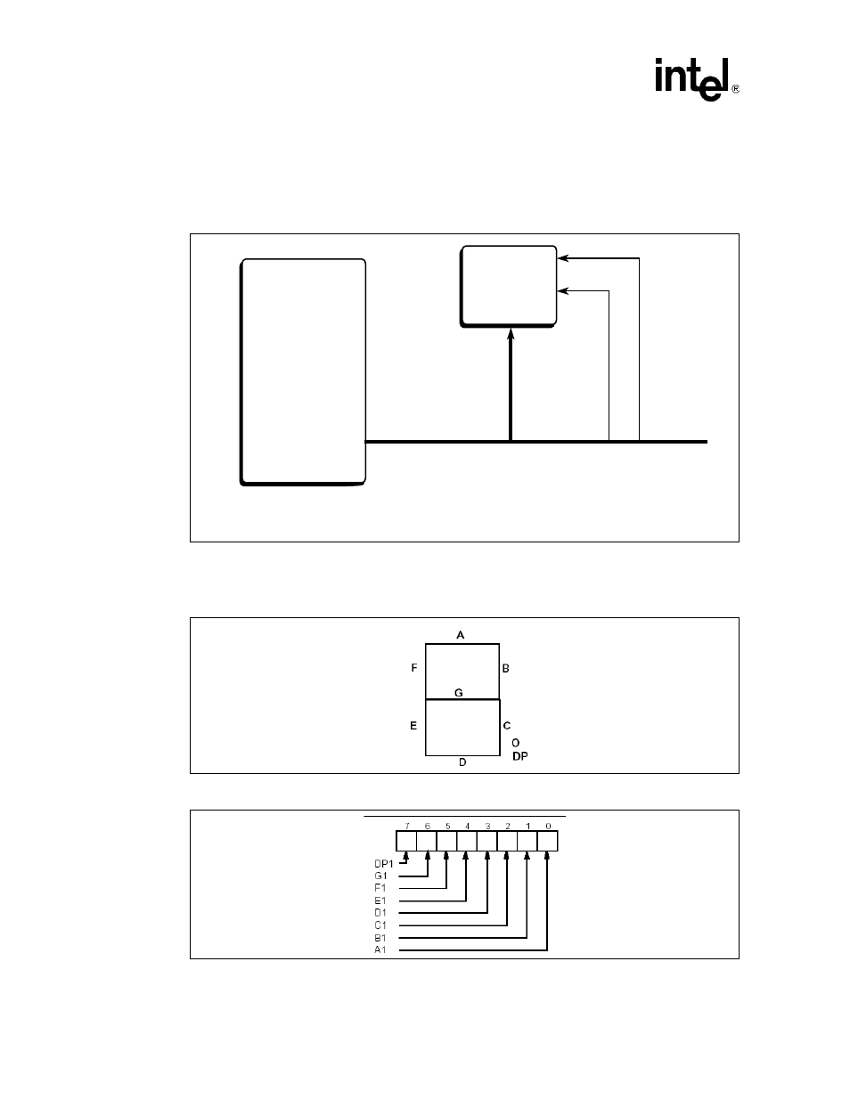 4 hex display, Figure 22. 7-segment display bit definition, Hex display | Hex display connection to peripheral bus, Segment display bit definition | Intel IQ80219 User Manual | Page 74 / 120