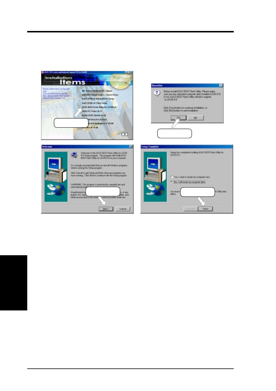 Software setup, 8 asus bios flash utility for ldcm 6.0 | Intel CUSL2K User Manual | Page 88 / 122