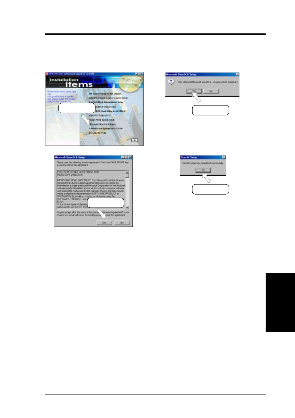 Software setup, 11 microsoft directx 6.0 driver | Intel CUSL2K User Manual | Page 91 / 122