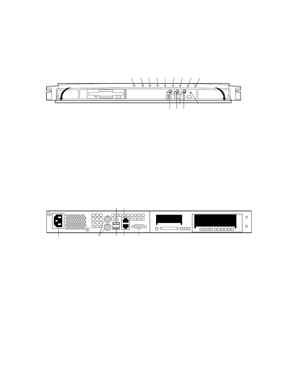 Controls, connectors, and indicators, Front panel, Back panel | Intel ISP1100 User Manual | Page 10 / 81