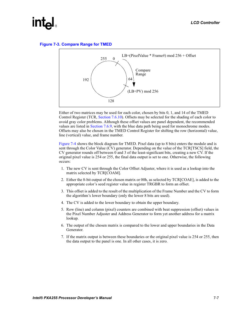 Compare range for tmed -7, Figure 7-3 | Intel PXA255 User Manual | Page 271 / 600