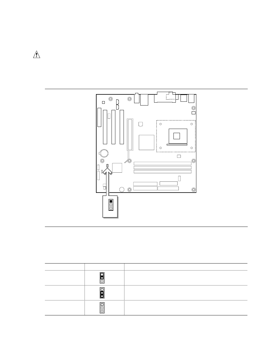 Setting the bios configuration jumper block, Location of the bios configuration jumper block, Caution | Intel D845WN User Manual | Page 37 / 88