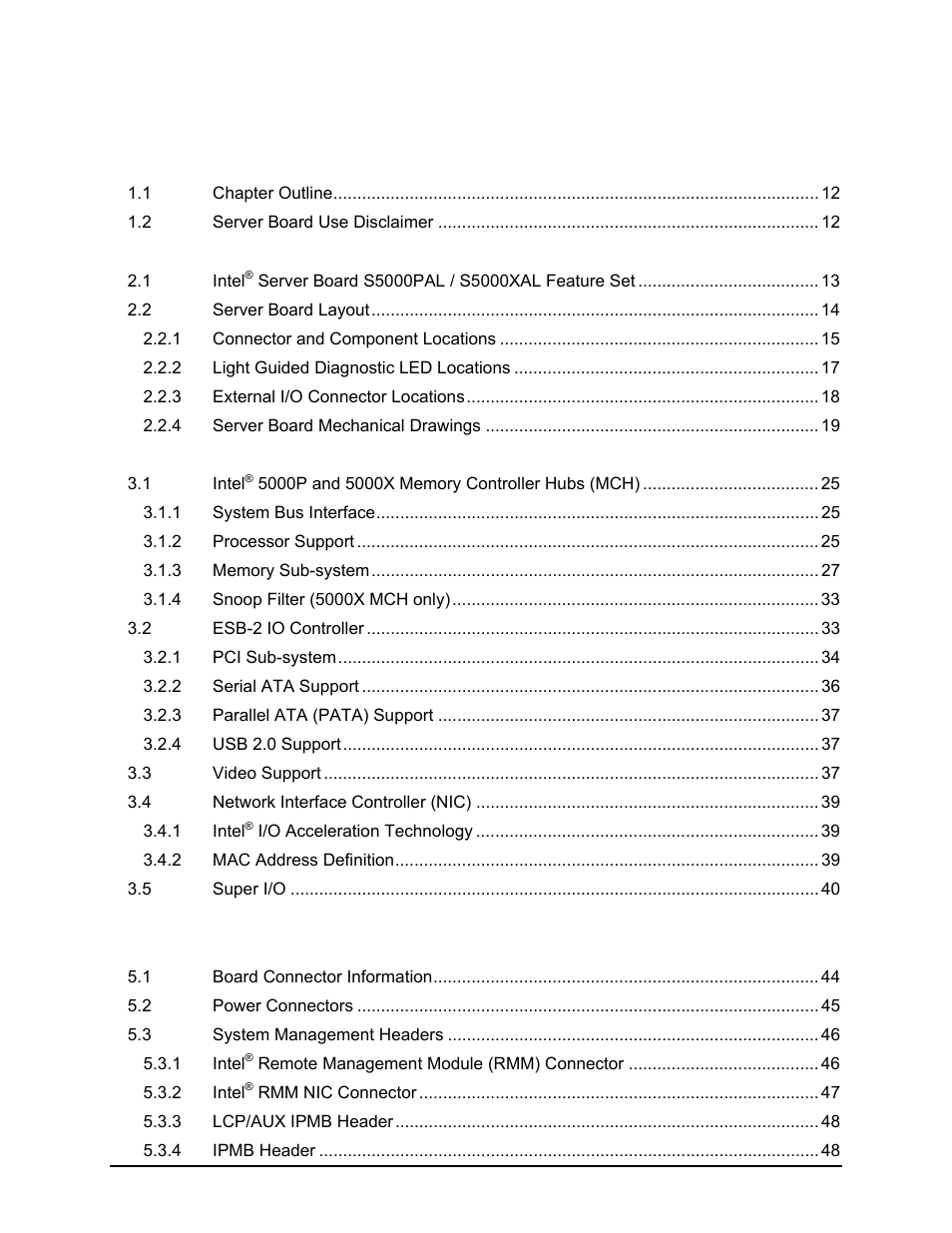 Intel Server Board S5000PAL User Manual | Page 4 / 113