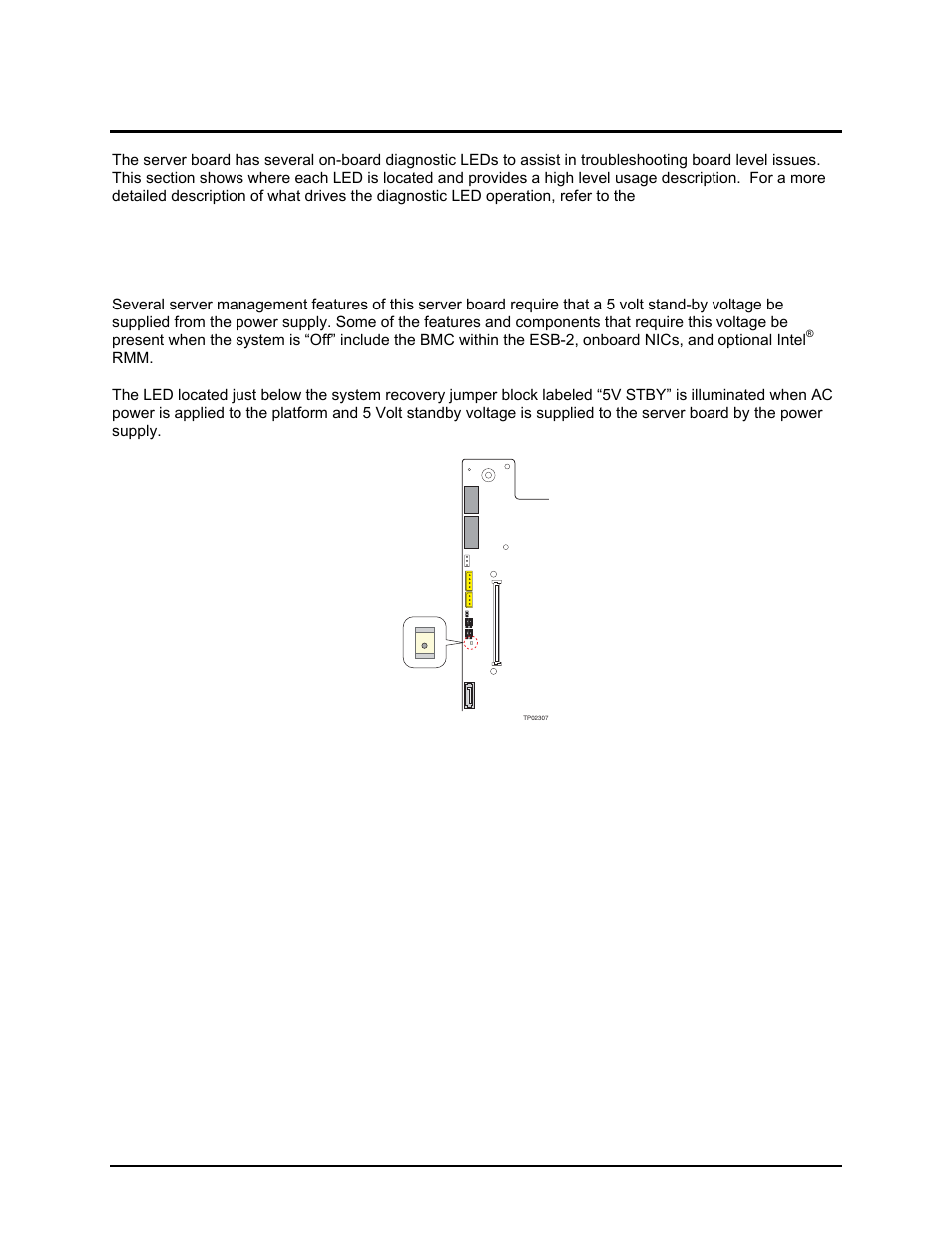 Light guided diagnostics, 1 5-volt standby led | Intel Server Board S5000PAL User Manual | Page 64 / 113