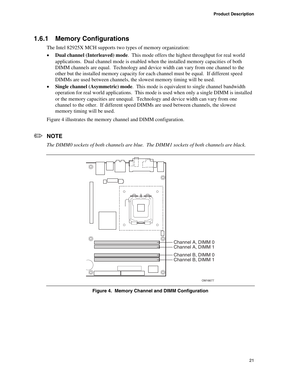 1 memory configurations | Intel DESKTOP BOARD D925XCV User Manual | Page 21 / 112