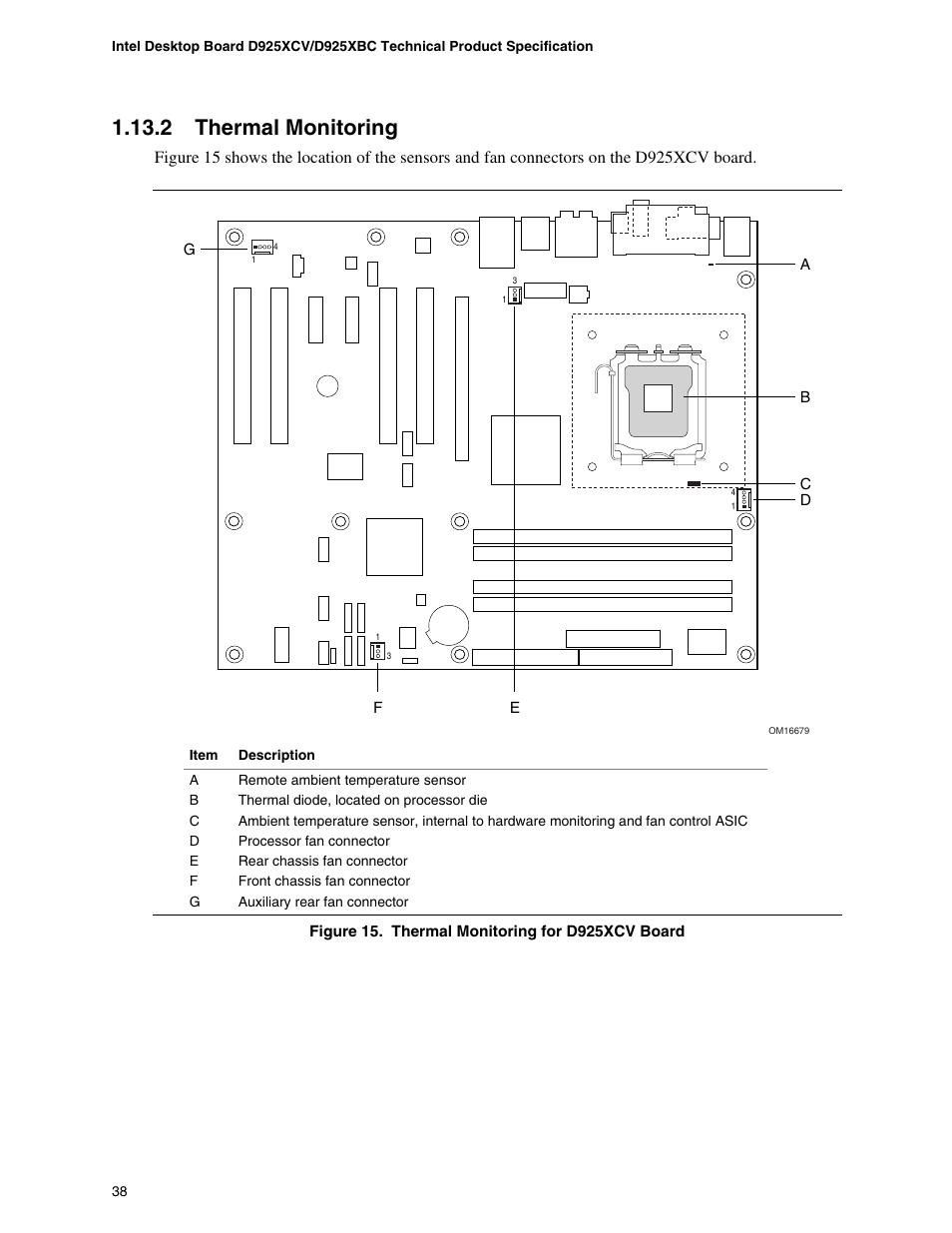 2 thermal monitoring | Intel DESKTOP BOARD D925XCV User Manual | Page 38 / 112