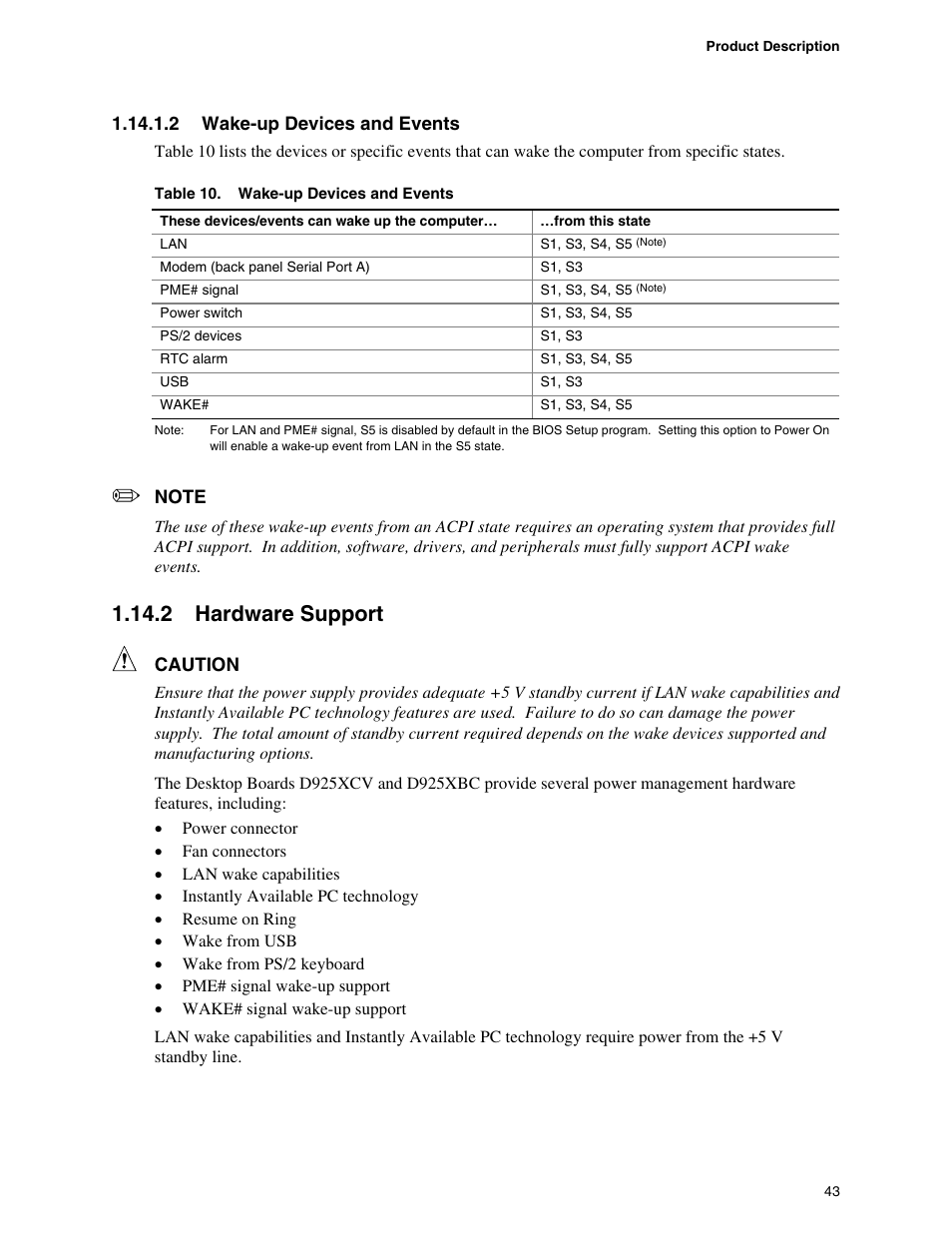 2 hardware support | Intel DESKTOP BOARD D925XCV User Manual | Page 43 / 112