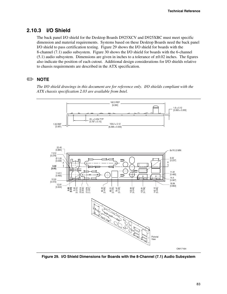 3 i/o shield | Intel DESKTOP BOARD D925XCV User Manual | Page 83 / 112