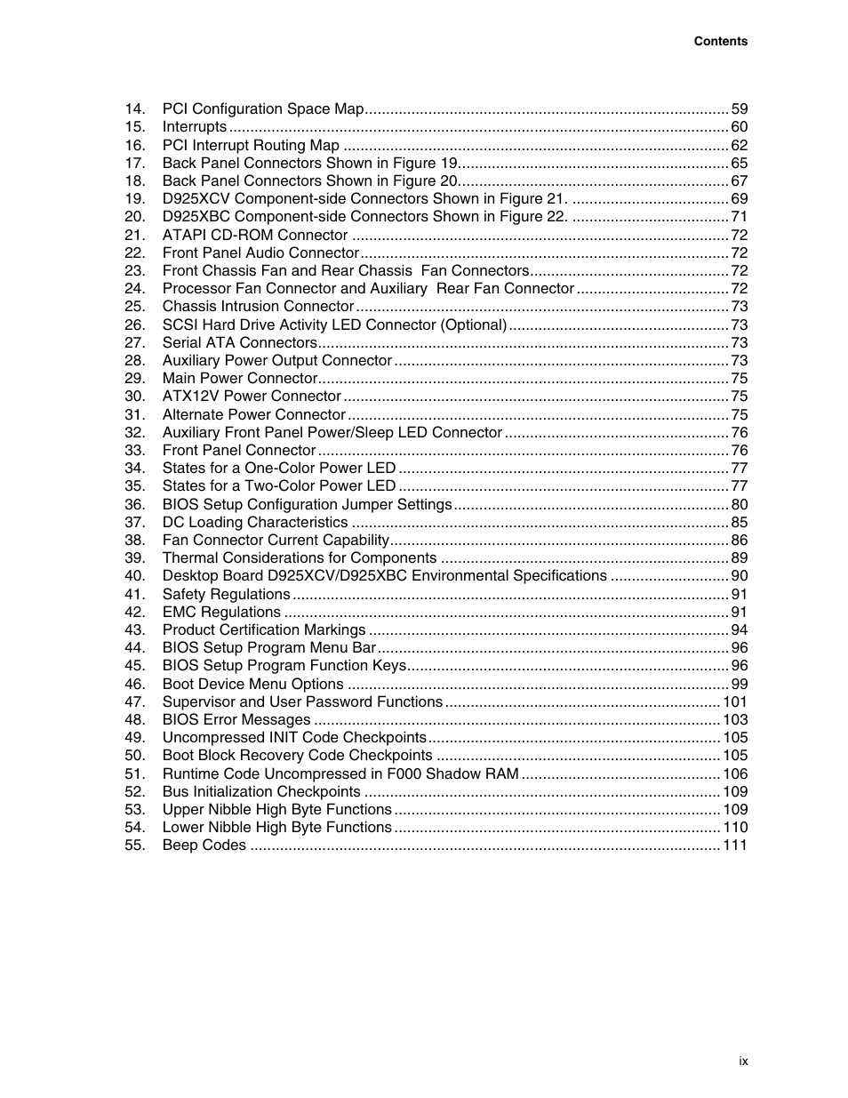 Intel DESKTOP BOARD D925XCV User Manual | Page 9 / 112