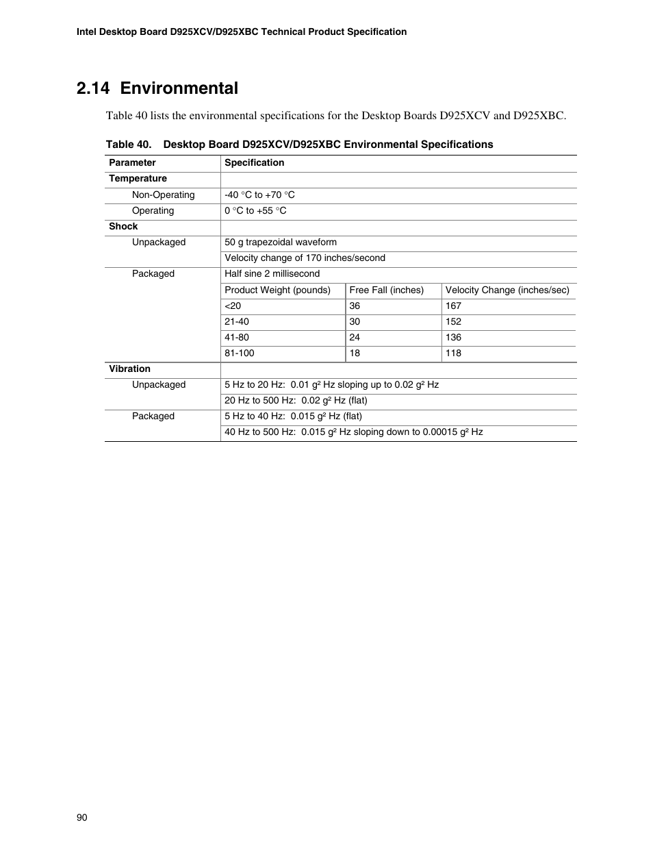 14 environmental | Intel DESKTOP BOARD D925XCV User Manual | Page 90 / 112