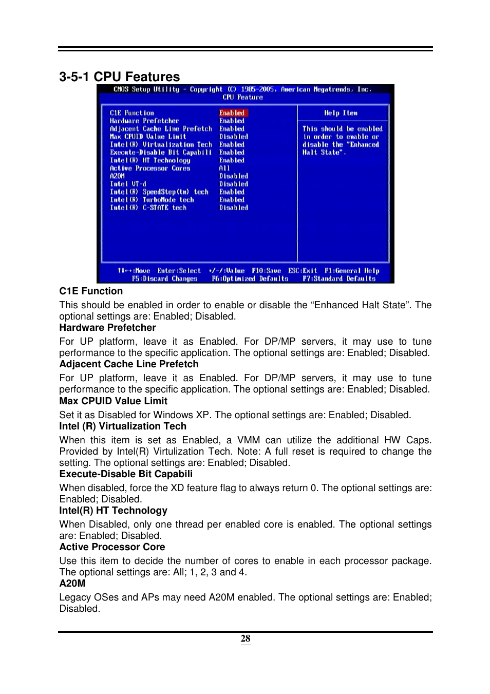 5-1 cpu features | Intel 32882 User Manual | Page 33 / 53