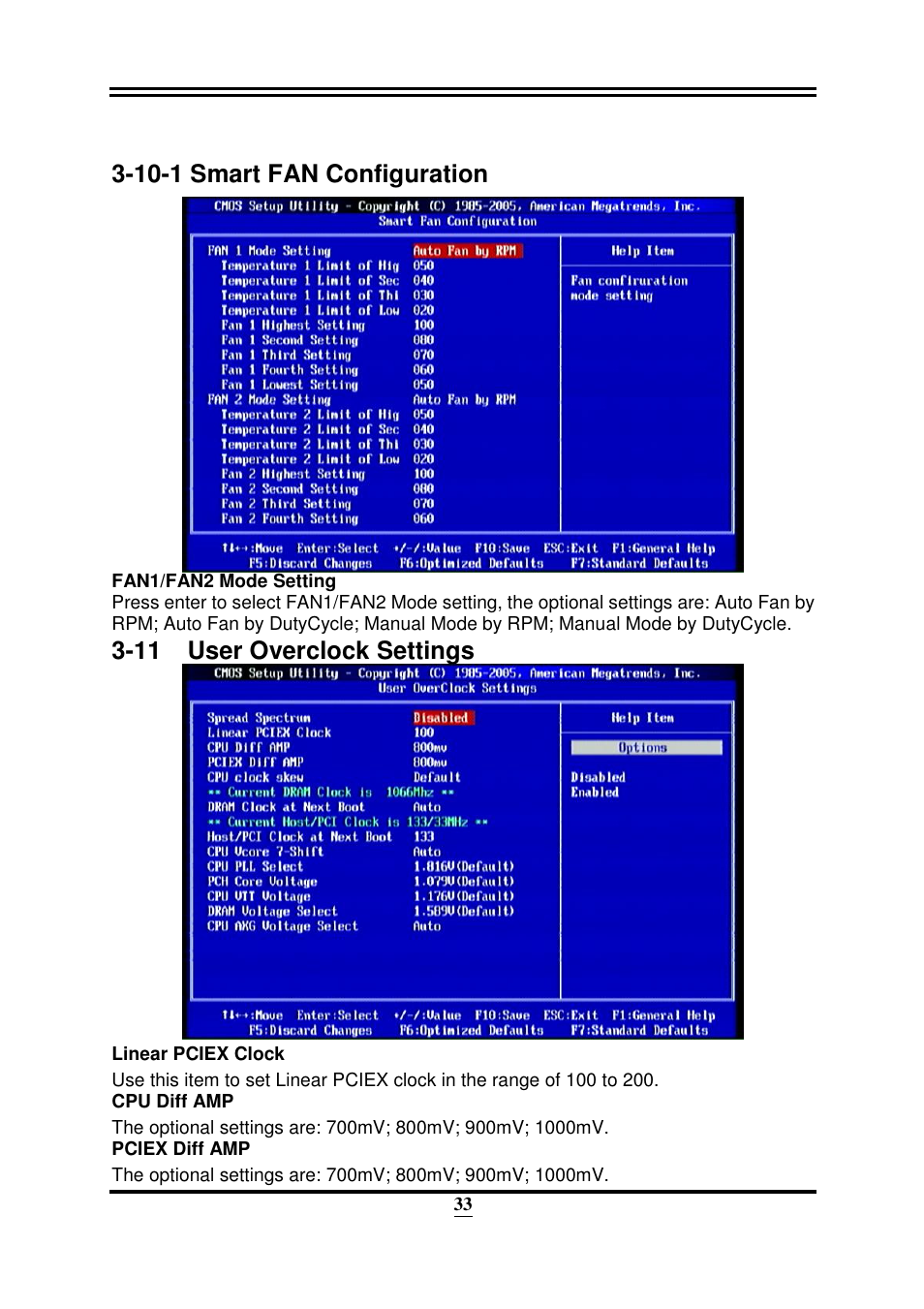10-1 smart fan configuration, 11 user overclock settings | Intel 32882 User Manual | Page 38 / 53