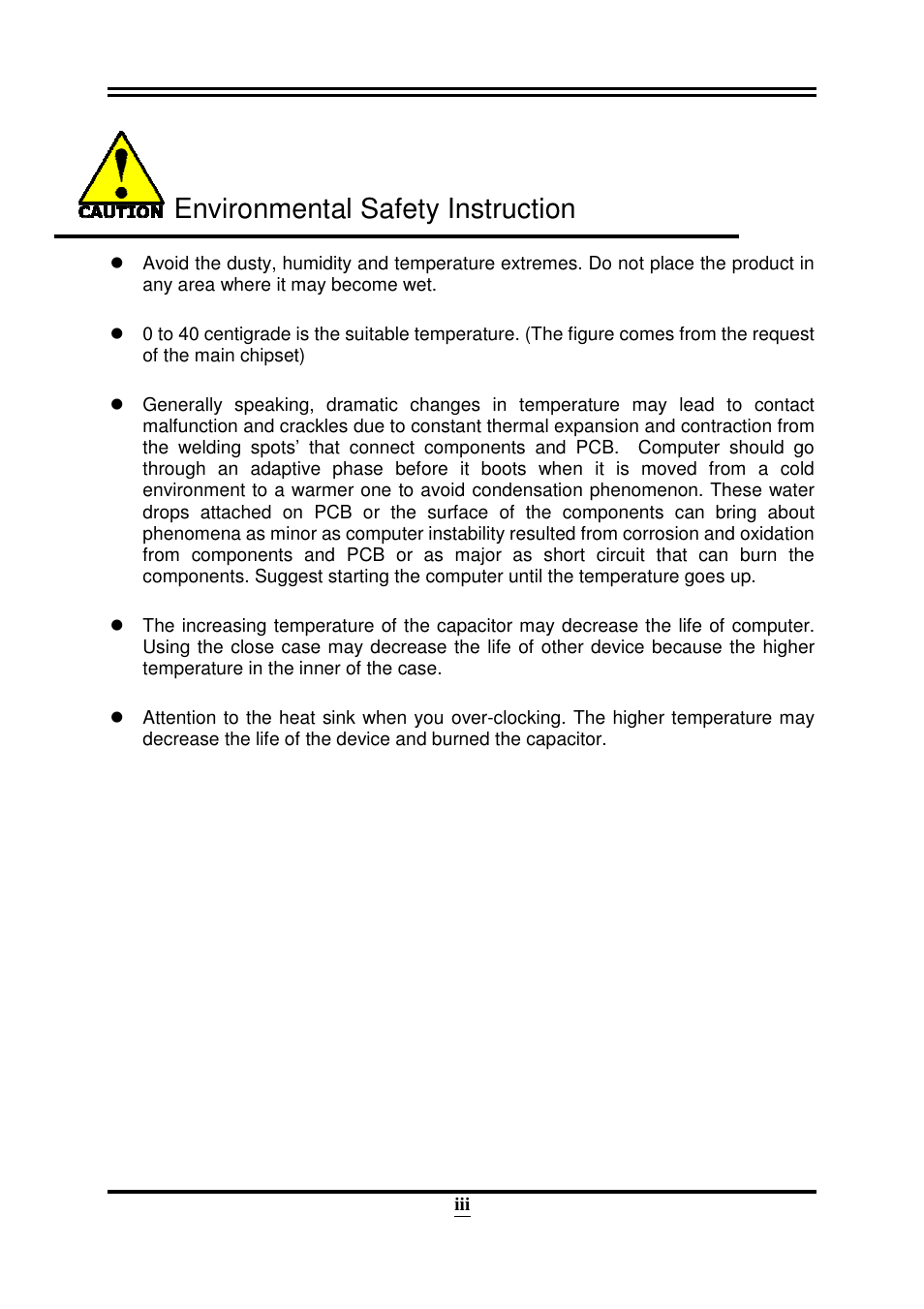 Environmental safety instruction | Intel 32882 User Manual | Page 4 / 53