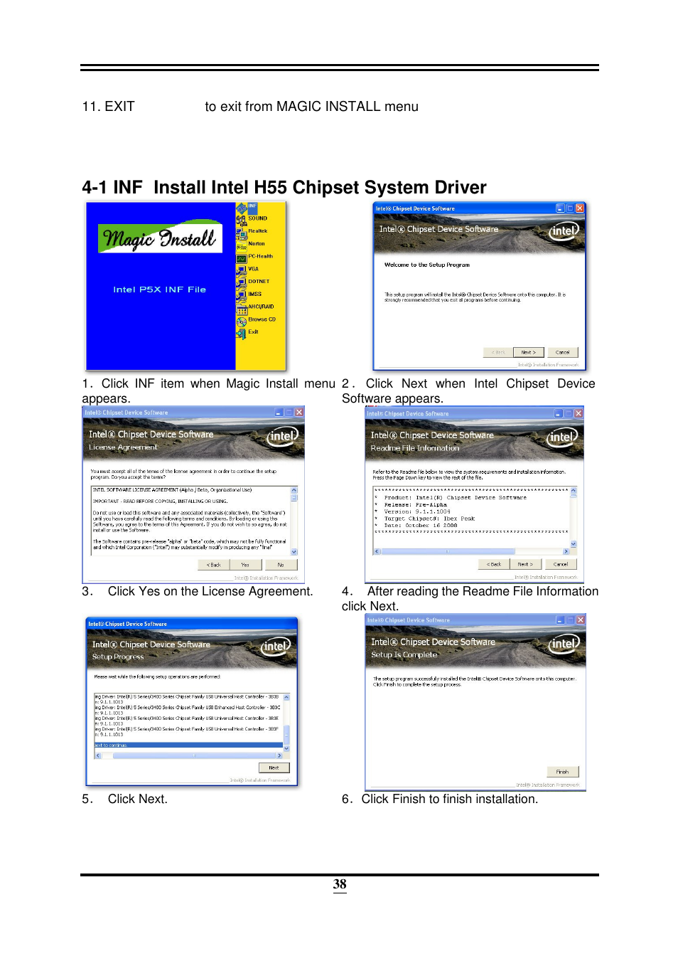 1 inf install intel h55 chipset system driver | Intel 32882 User Manual | Page 43 / 53