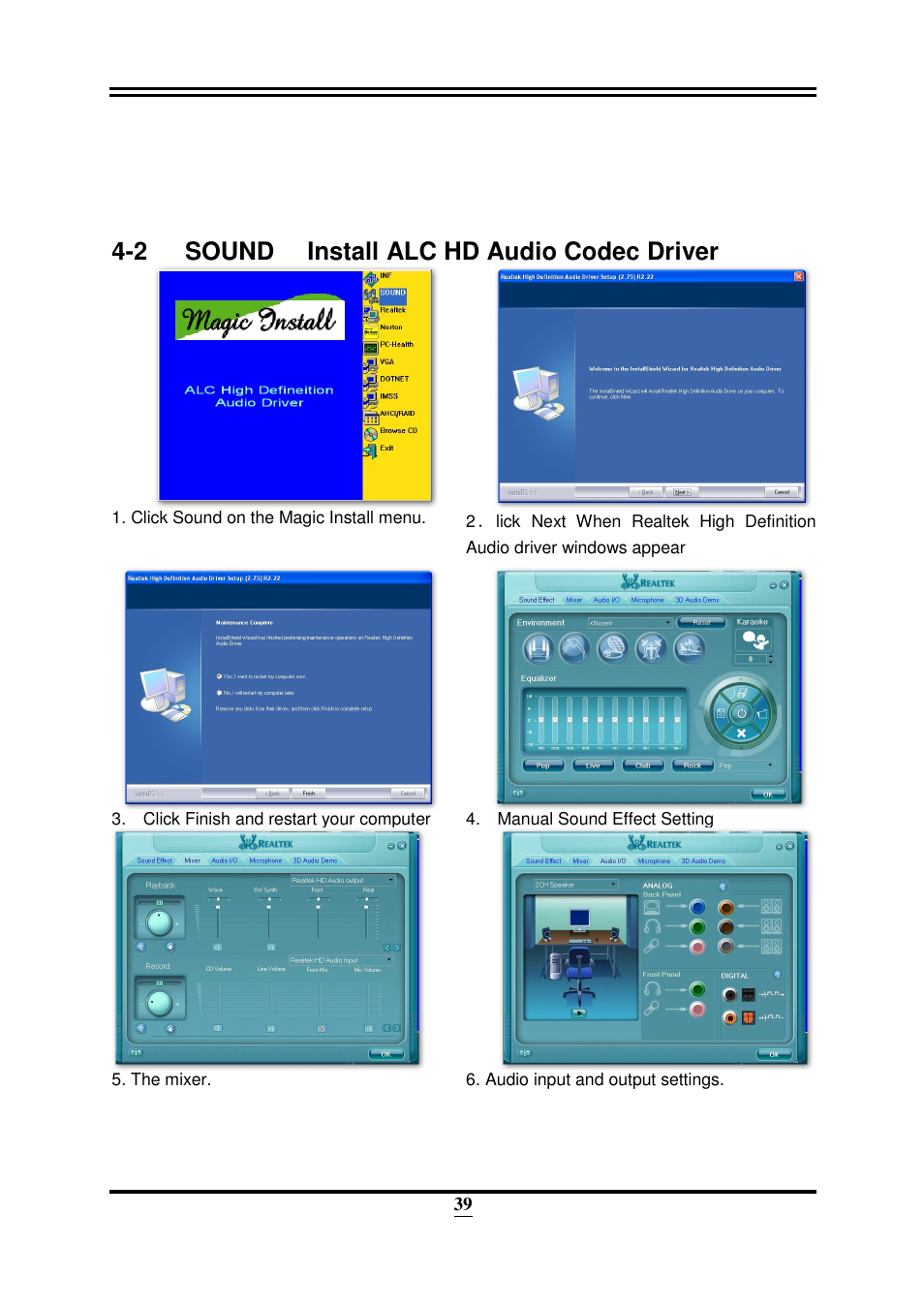 2 sound install alc hd audio codec driver | Intel 32882 User Manual | Page 44 / 53