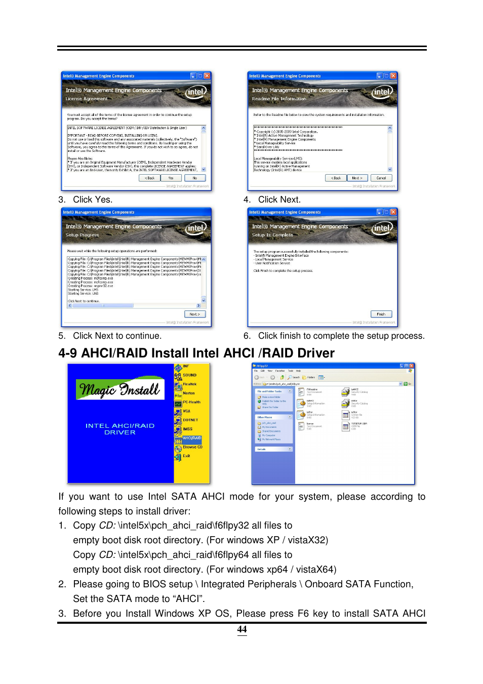 9 ahci/raid install intel ahci /raid driver | Intel 32882 User Manual | Page 49 / 53