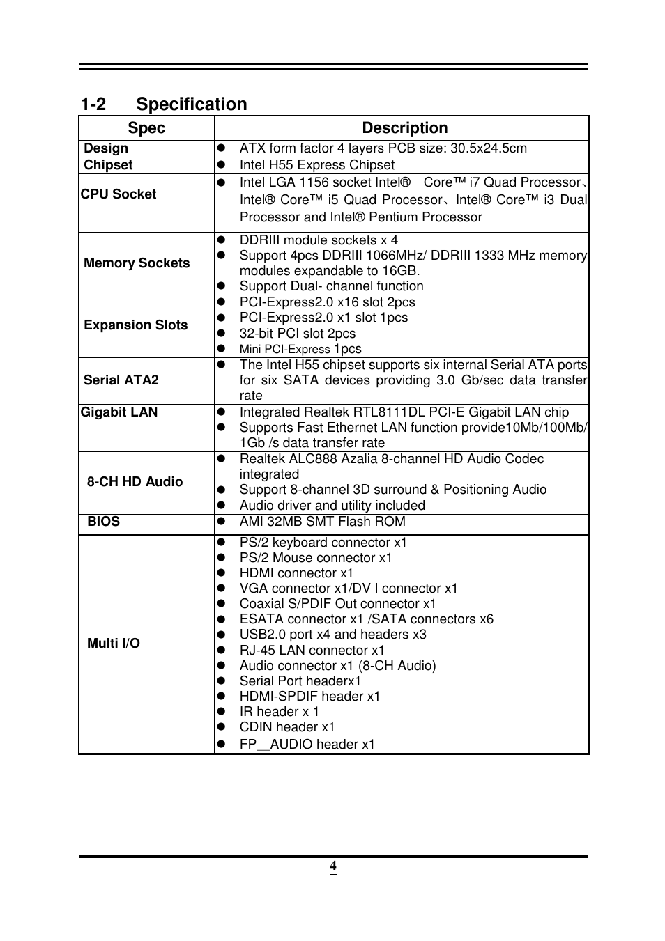 2 specification | Intel 32882 User Manual | Page 9 / 53