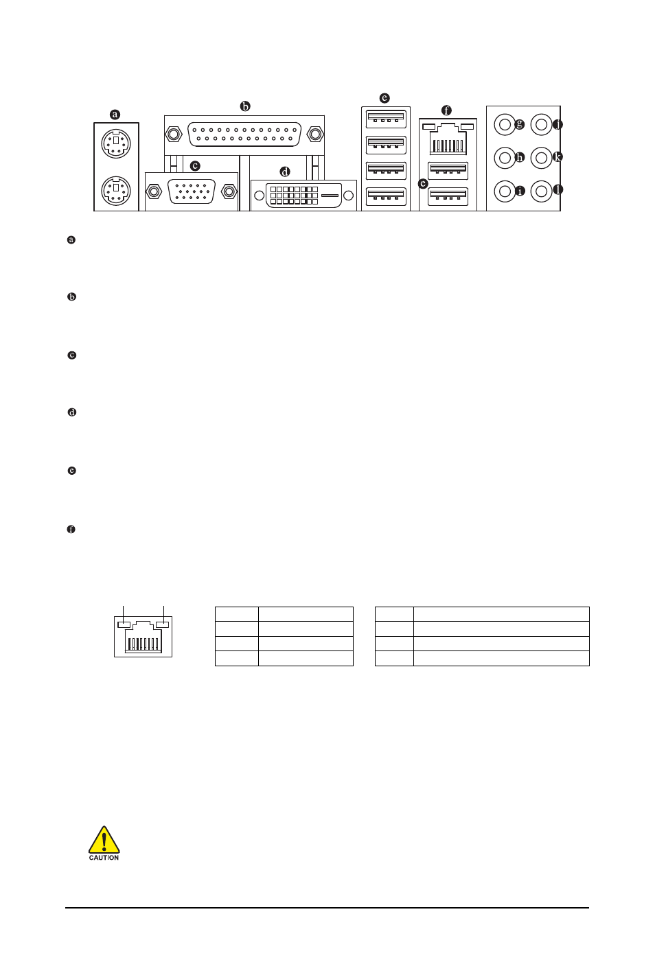 6 back panel connectors, Ps/2 keyboard and ps/2 mouse port, Parallel port | D-sub port, Dvi-d port, Usb port, Rj-45 lan port | Intel GA-EQ45M-S2 User Manual | Page 21 / 104