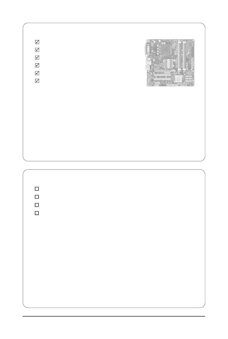 Box contents, Optional items | Intel GA-EQ45M-S2 User Manual | Page 6 / 104