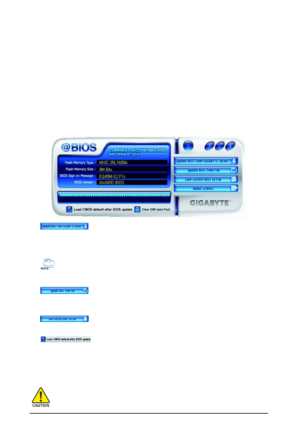 2-2 updating the bios with the @bios utility | Intel GA-EQ45M-S2 User Manual | Page 69 / 104