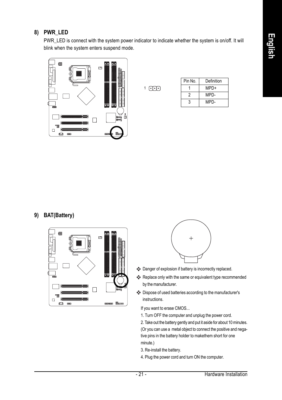 English | Intel GA-8I865GVMK-775 User Manual | Page 21 / 72