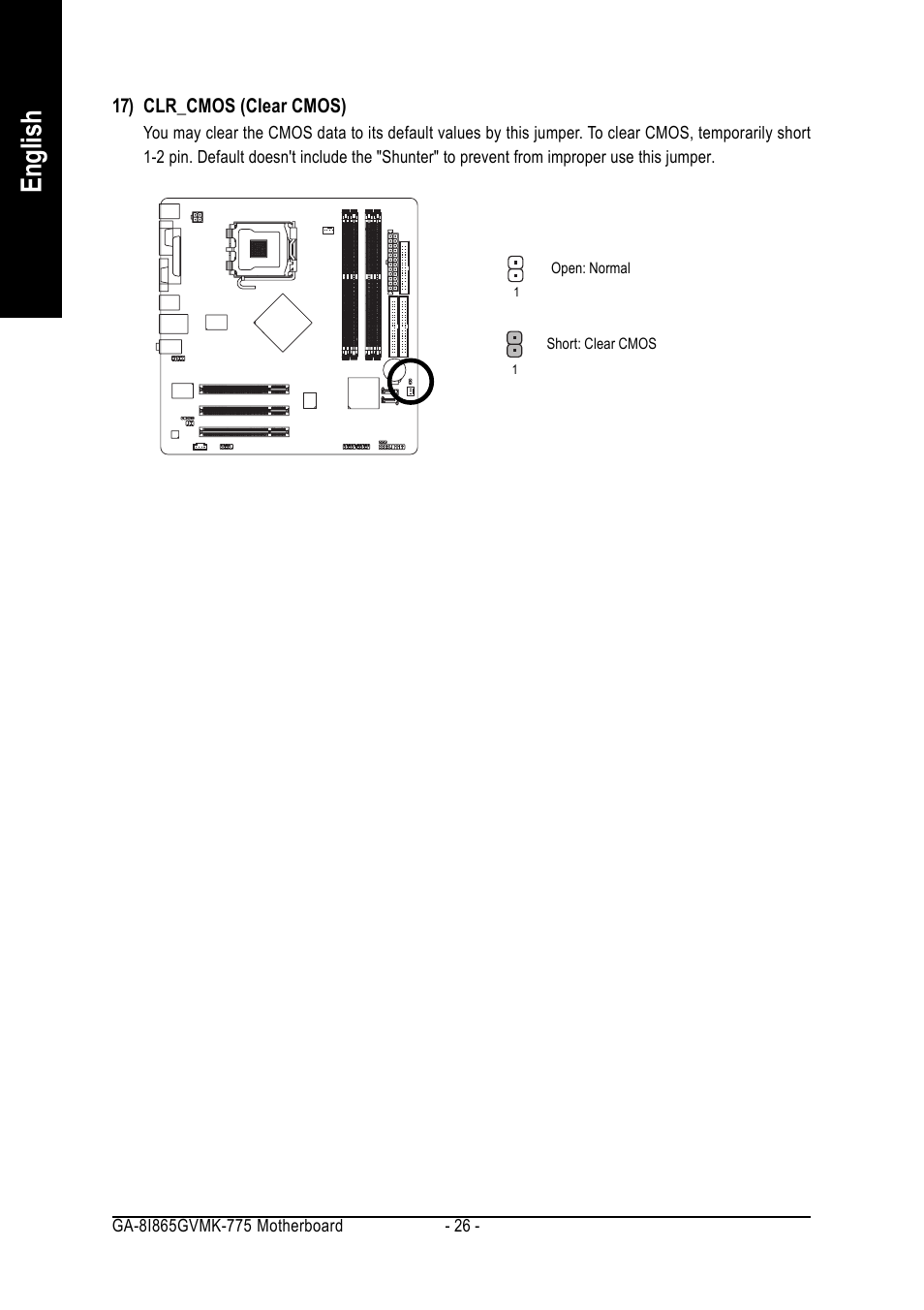 English | Intel GA-8I865GVMK-775 User Manual | Page 26 / 72