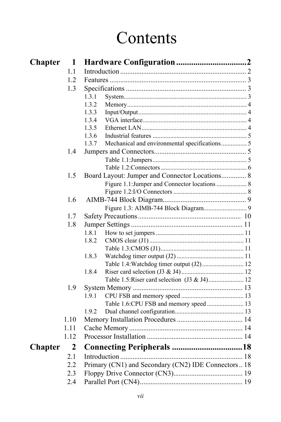 Intel Socket 478 AIMB-744 User Manual | Page 7 / 108