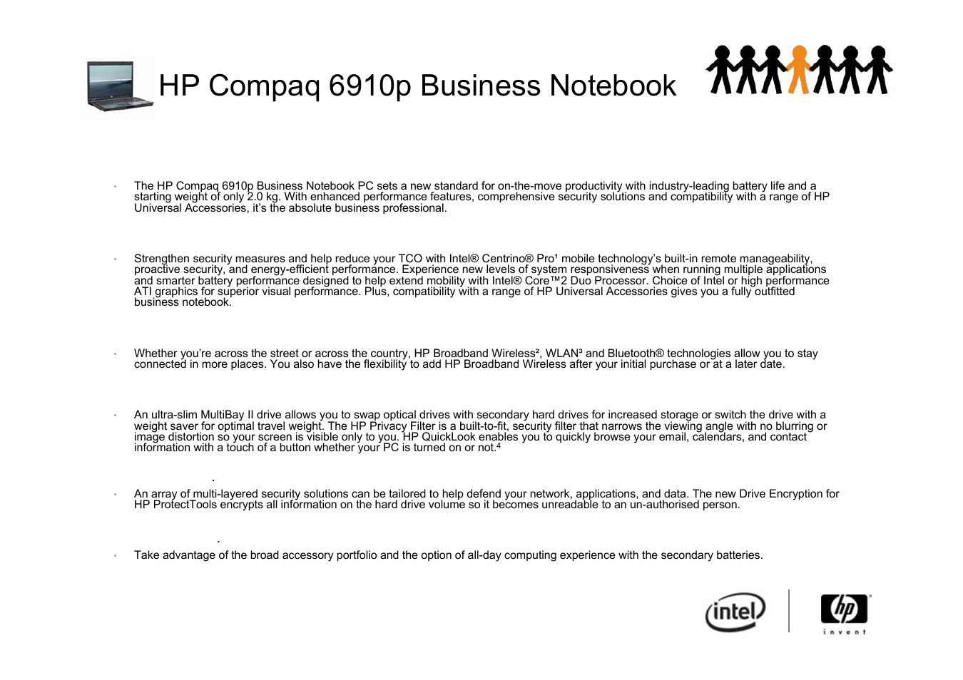 Hp compaq 6910p business notebook | Intel 2510P User Manual | Page 3 / 11