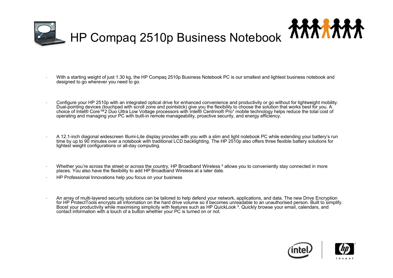 Hp compaq 2510p business notebook | Intel 2510P User Manual | Page 4 / 11