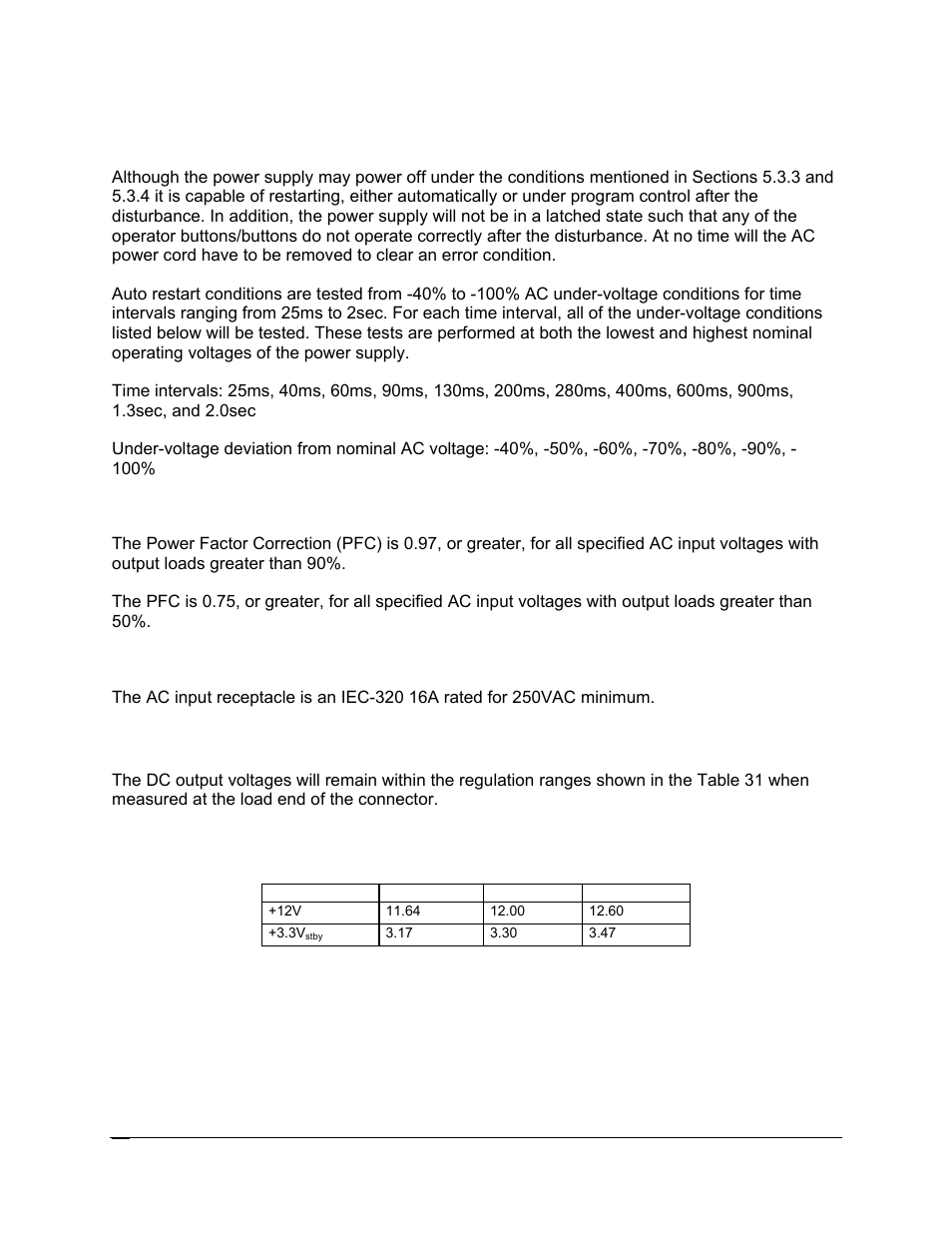 4 dc output requirements | Intel SR6850HW4 User Manual | Page 68 / 119
