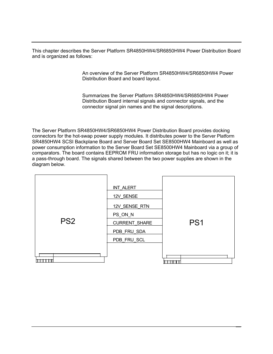 Power distribution board, Ps2 ps1, 1 introduction | Intel SR6850HW4 User Manual | Page 75 / 119