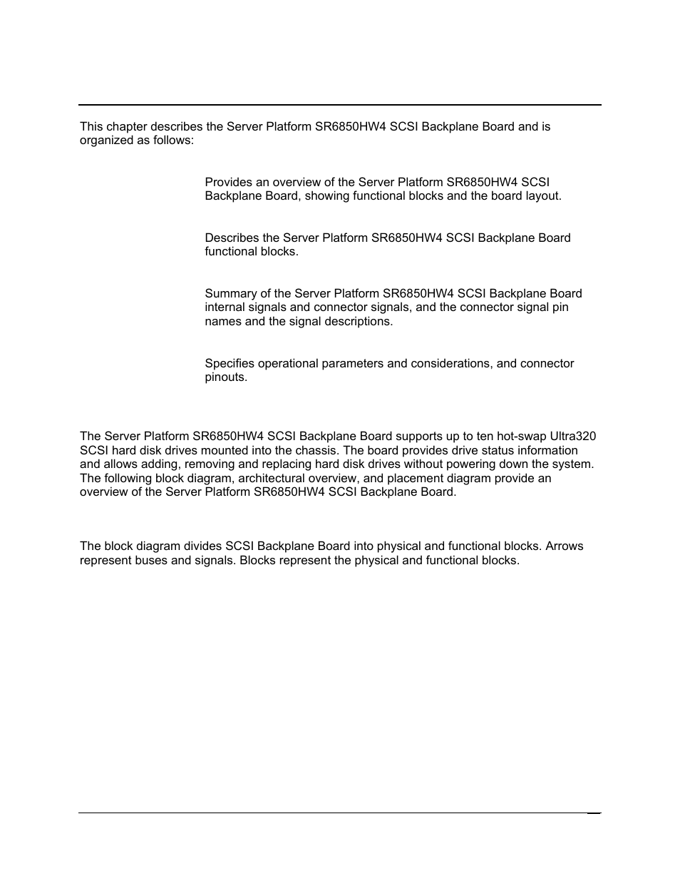 Scsi backplane board, 1 introduction | Intel SR6850HW4 User Manual | Page 79 / 119