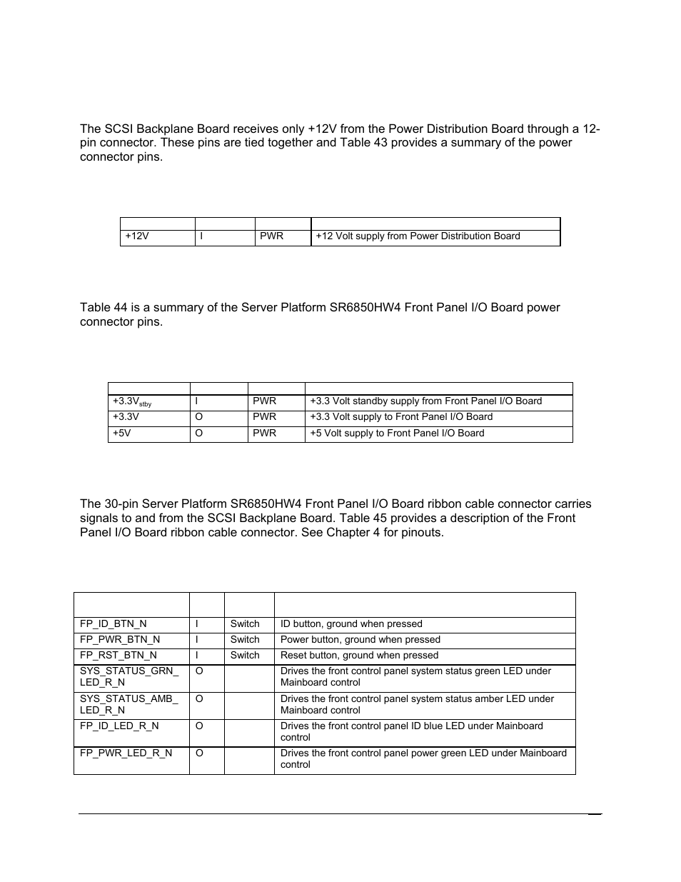 1 power from the power distribution board, 2 front panel power connector, 3 front panel i/o board ribbon cable connector | Intel SR6850HW4 User Manual | Page 91 / 119