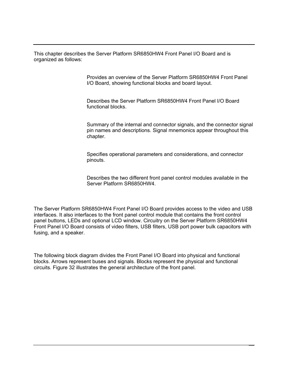 Front panel i/o and control boards, 1 introduction | Intel SR6850HW4 User Manual | Page 97 / 119