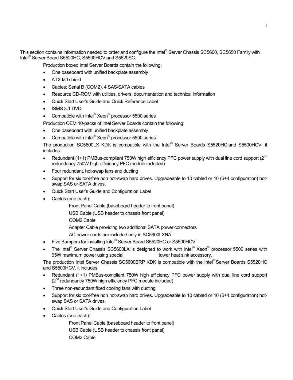 Production configuration | Intel S5520SC User Manual | Page 4 / 24