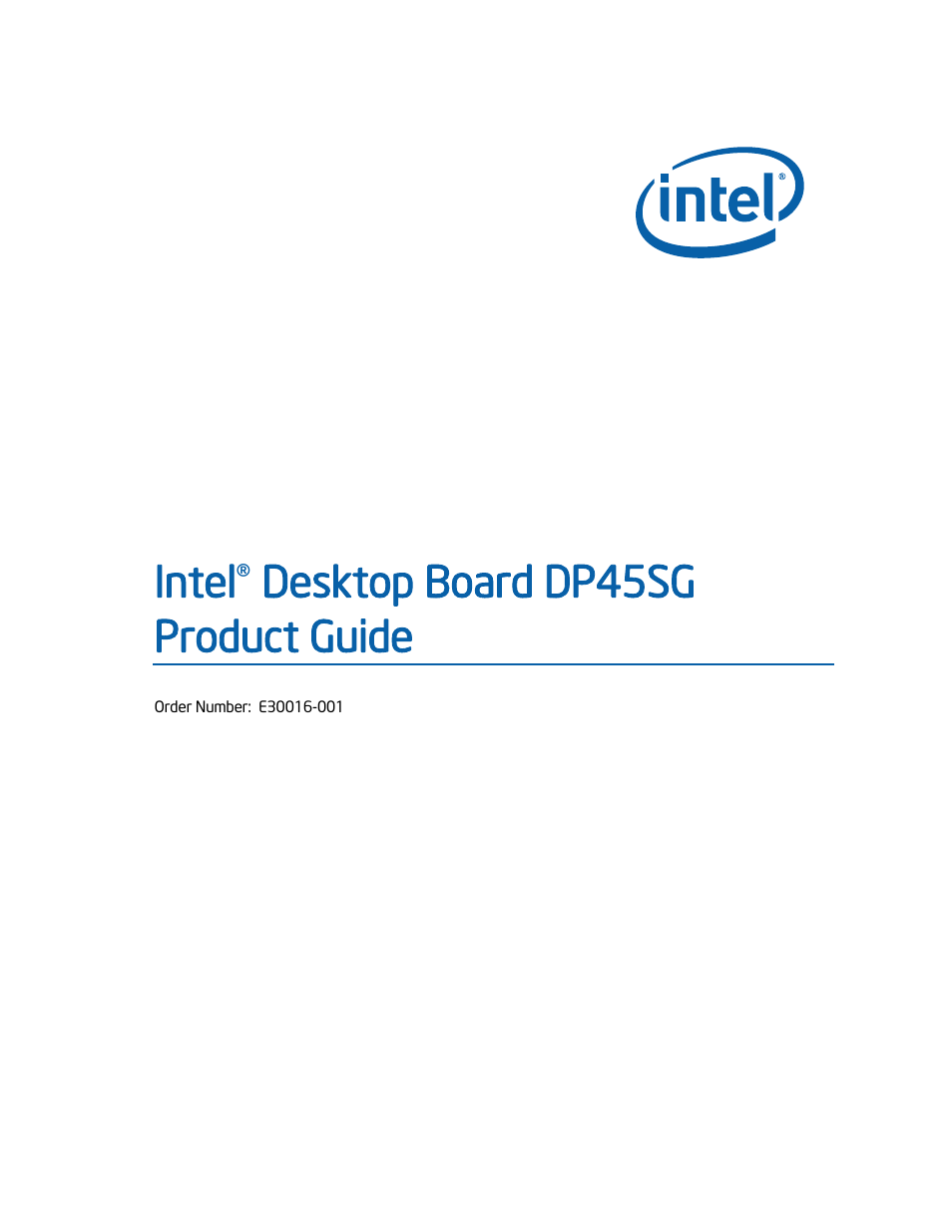 Intel DP45SG User Manual | 86 pages