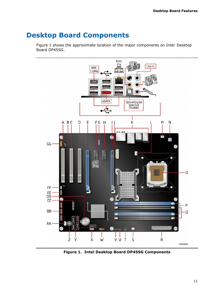 Desktop board components | Intel DP45SG User Manual | Page 11 / 86